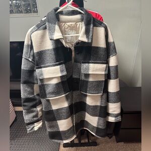 Plaid Black and White Shacket